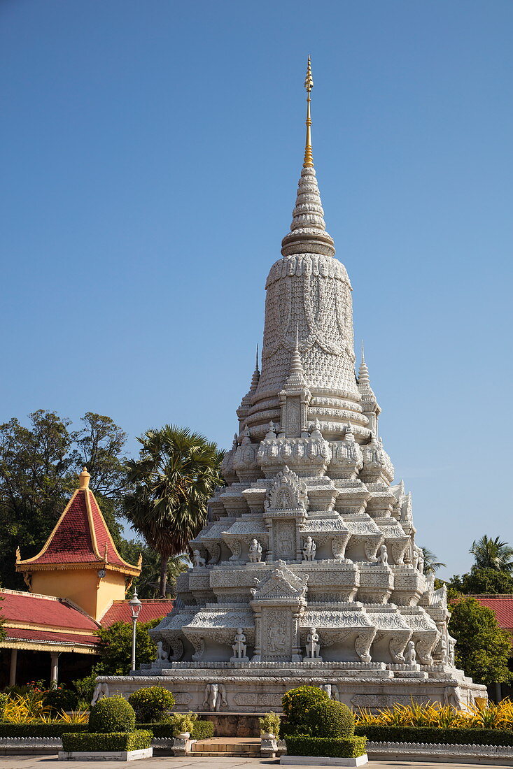 Stupa innerhalb des Königspalast Komplex, Phnom Penh, Kambodscha, Asien