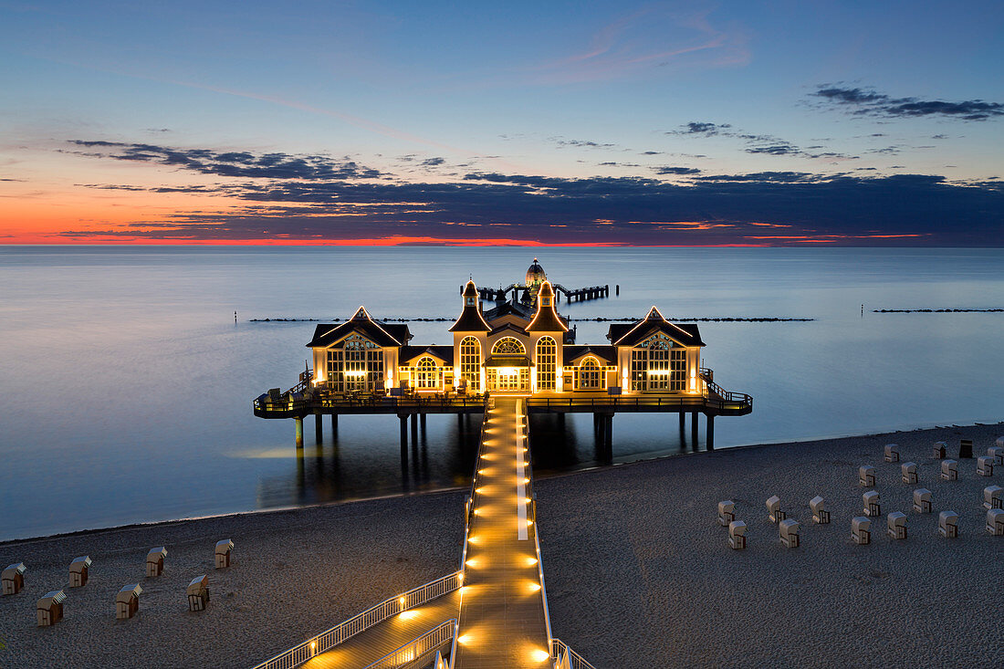 Seebrücke, Sellin, Rügen, Ostsee, Mecklenburg-Vorpommern, Deutschland