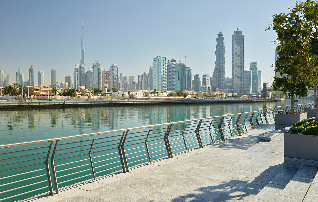 Promenade on Dubai Creek, Burj Khalifa, Emirates Park Towers, Dubai, United Arab Emirates