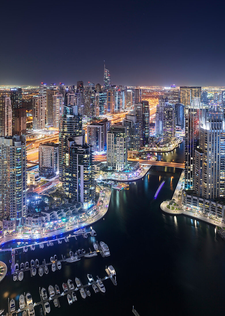 View over the Dubai Marina, Dubai, United Arab Emirates