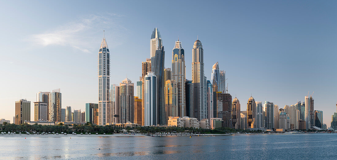 View to Dubai Marina from The Palm Jumeirah, Dubai, United Arab Emirates