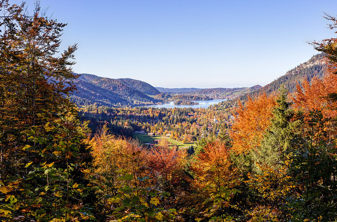 Schliersee in Herbstfarben, Herbst, Bayern, Deutschland