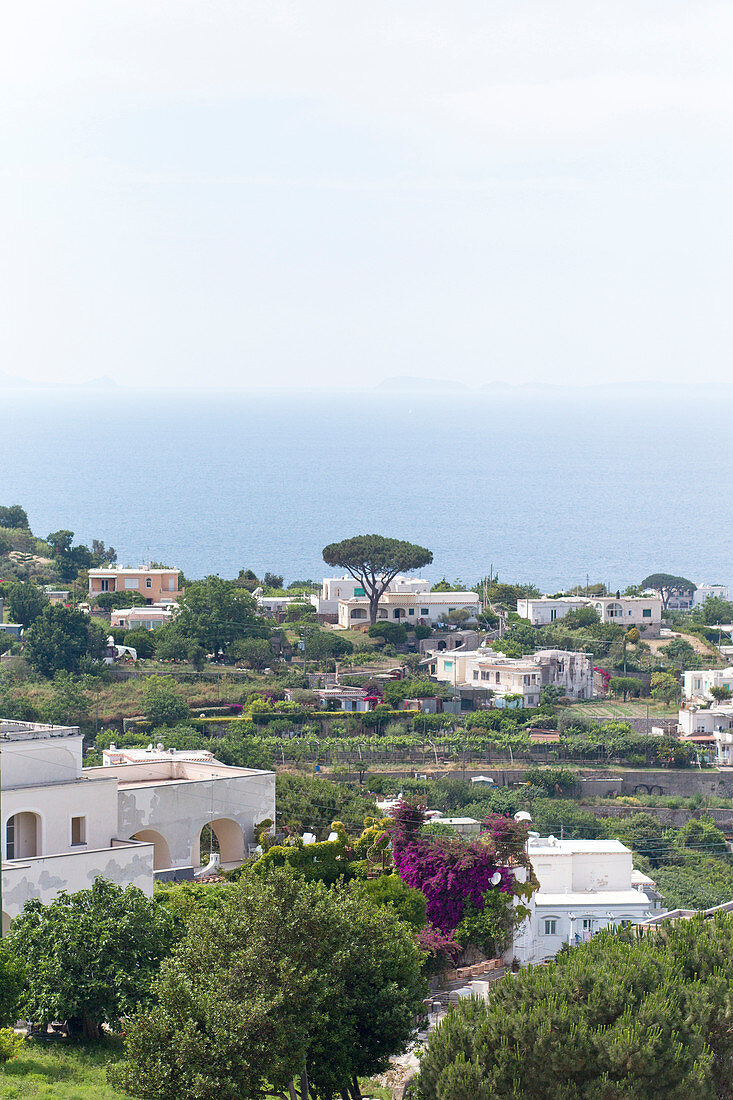 Landschaft mit Häusern in Capri, Italien