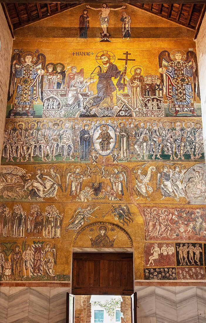 Mosaik aus dem 12. Jhdt. in der Kathedrale Santa Maria Assunta auf Torcello in der Lagune von Venedig, Venetien, Italien