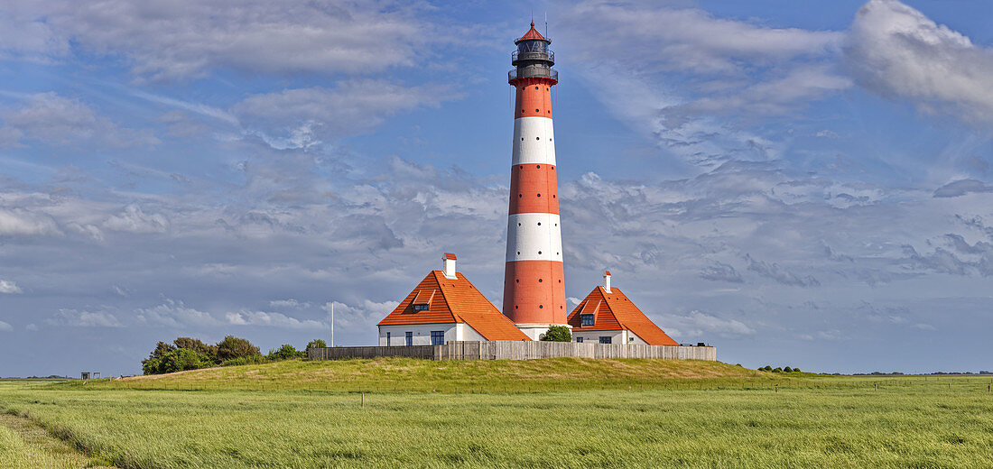 Leuchtturm Westerheversand, Halbinsel Eiderstedt, Schleswig-Holstein, Deutschland