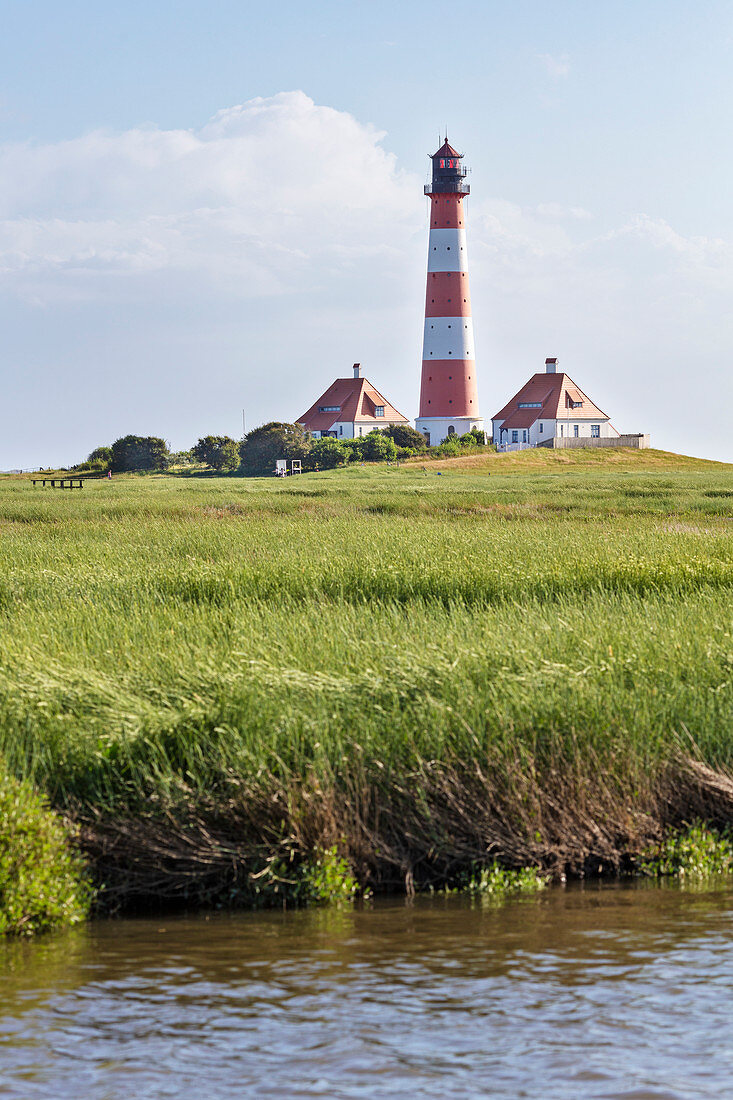 Westerheversand lighthouse, Wadden Sea National Park, Schleswig-Holstein, Germany