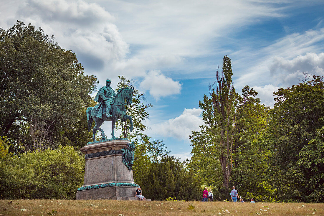 Equestrian monument to Duke Ernst II in the Hofgarten in Coburg, Upper Franconia, Bavaria, Germany