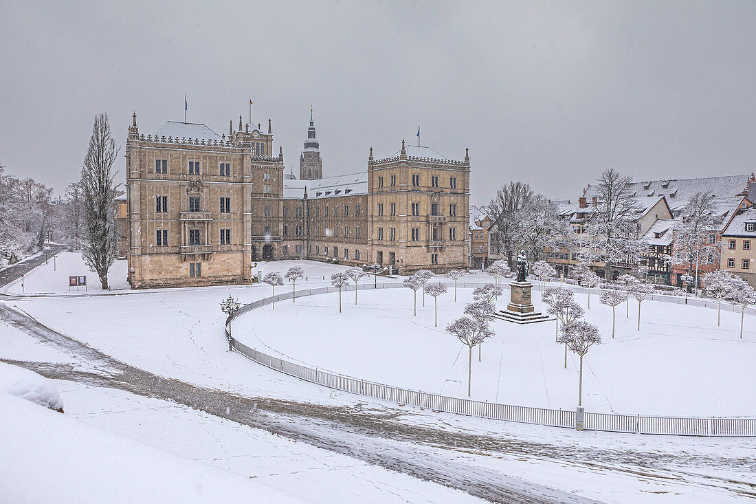 Ehrenburg Castle and Schlossplatz in Coburg, Upper Franconia, Bavaria, Germany