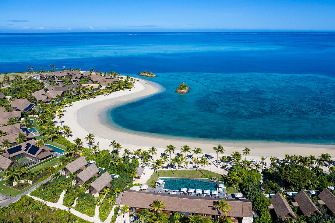 Aerial view from Six Senses Fiji Resort, Malolo Island, Mamanuca Group, Fiji Islands, South Pacific