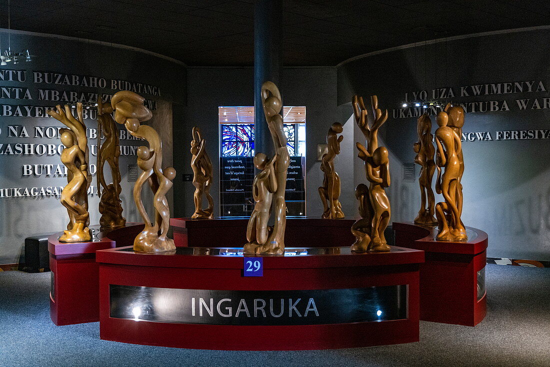 Sculptures in the Kigali Genocide Memorial Center, Kigali, Kigali Province, Rwanda, Africa
