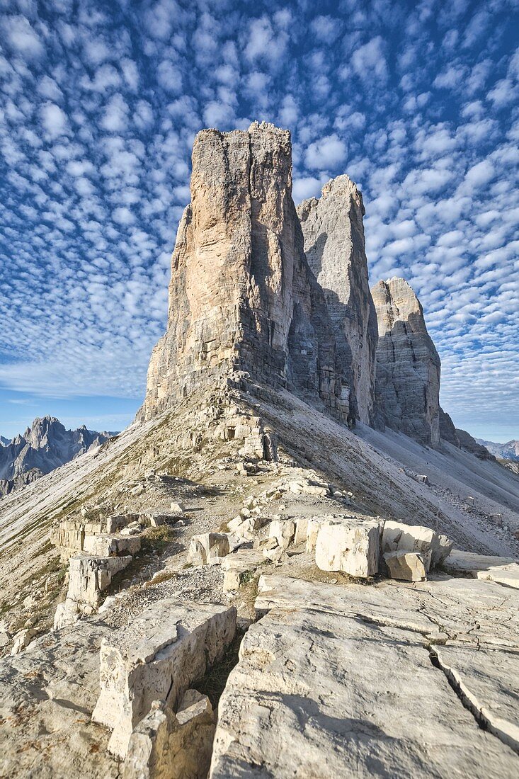 Tre Cime di Lavaredo, Dolomitengebirge, Auronzo di Cadore, Provinz Belluno, Venetien, Italien, Europa