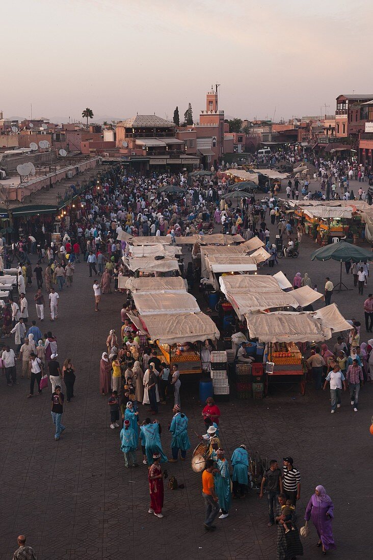 Jema al Fna Platz, Marrakesch, Marokko.