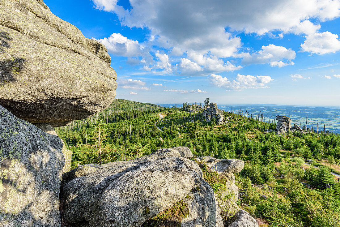 Felsformationen am Dreisesselberg im Bayerischen Wald, Bayern, Deutschland