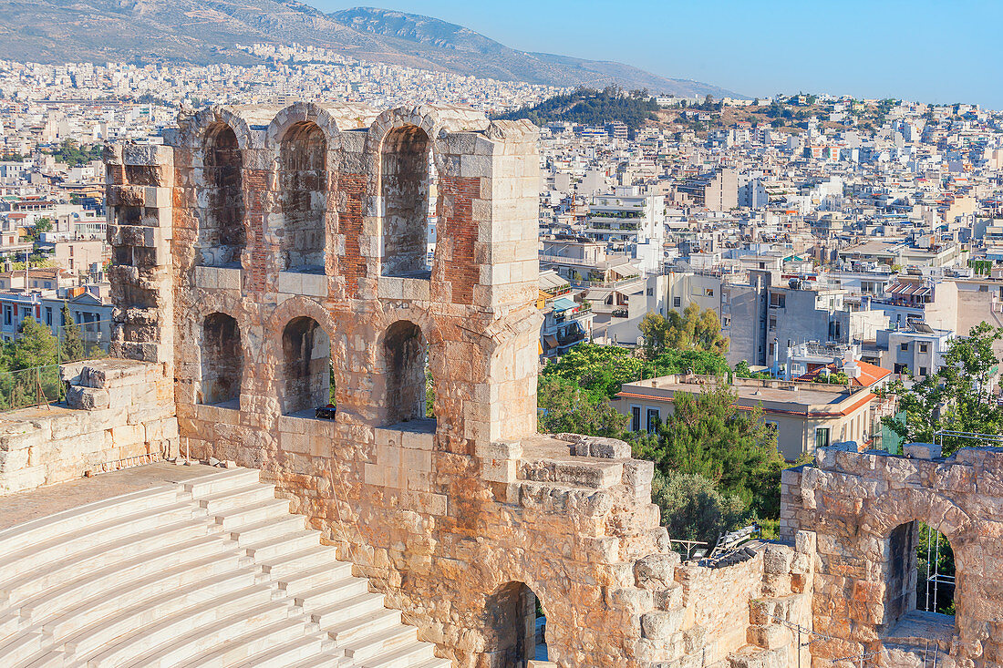 Odeon of Herodes Atticus at South Slope of Acropolis, Athens, Greece, Europe,