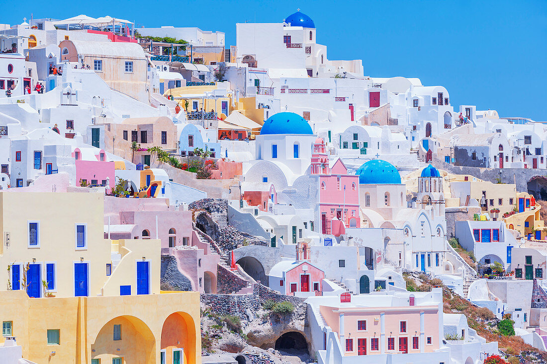 View of Oia village, Oia, Santorini, Cyclades Islands, Greece