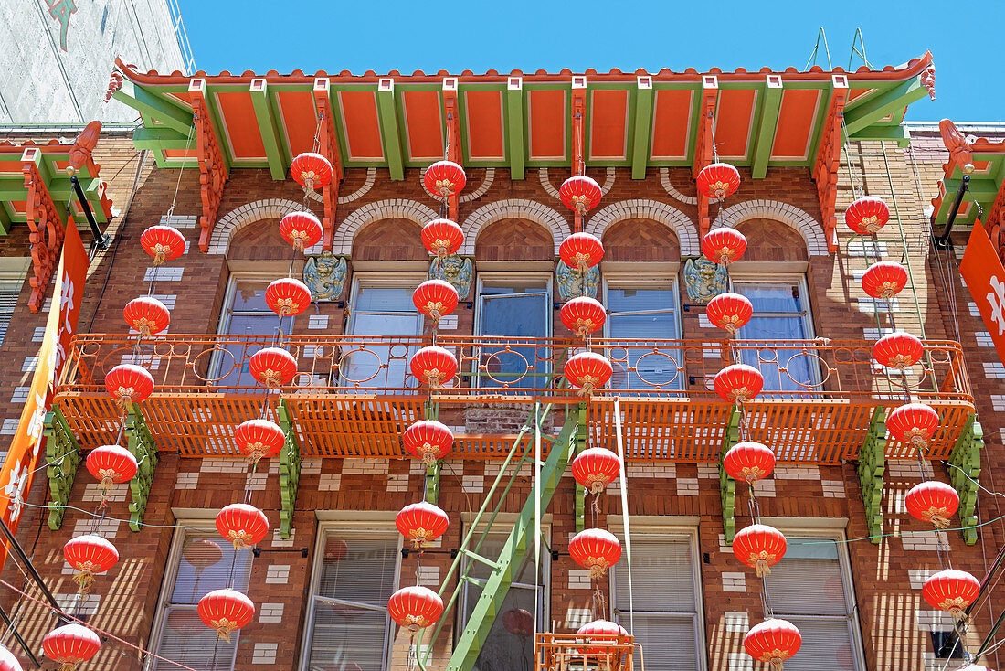 Laternen in Chinatown, San Francisco, Kalifornien, USA