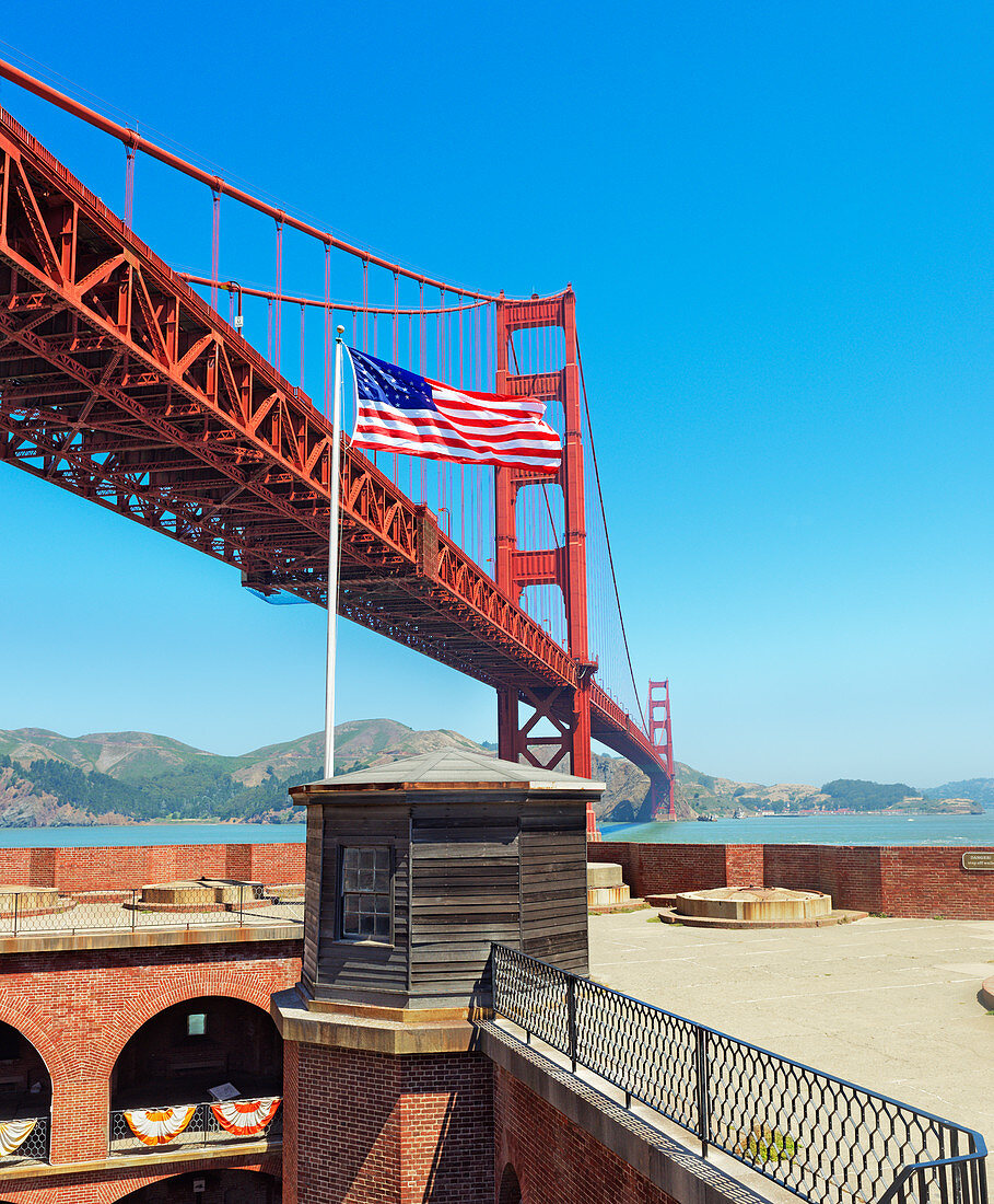 Golden Gate Bridge von Fort Point, San Francisco, Kalifornien, USA