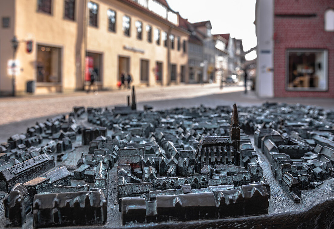 Blick auf das Modell von Lüneburg, Niedersachsen, Deutschland