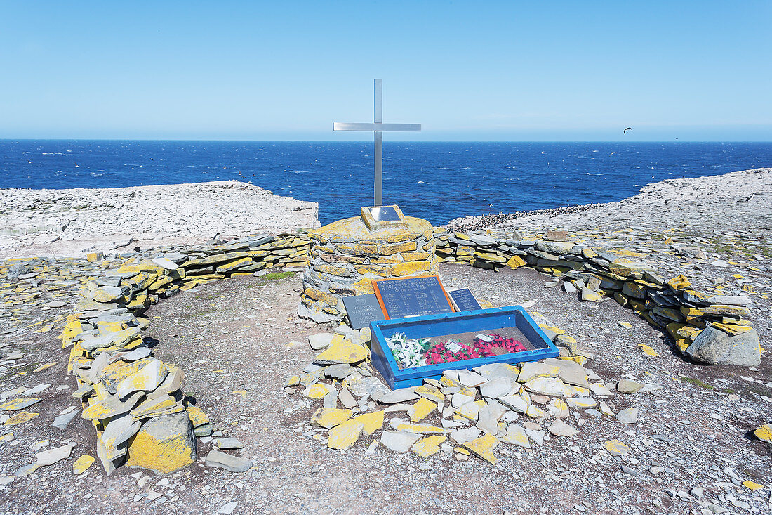 Kriegsdenkmal, Sea Lion Island, Falklandinseln, Südamerika