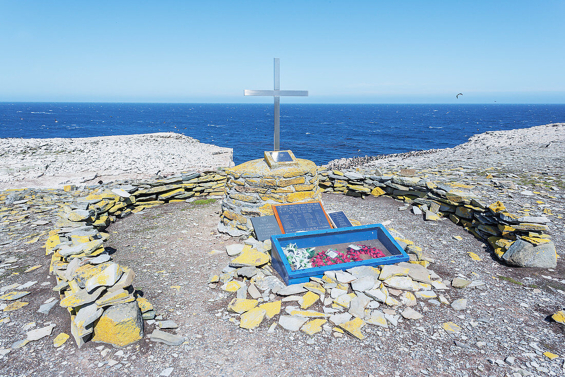 War memorial, Sea Lion Island, Falkland Islands, South America
