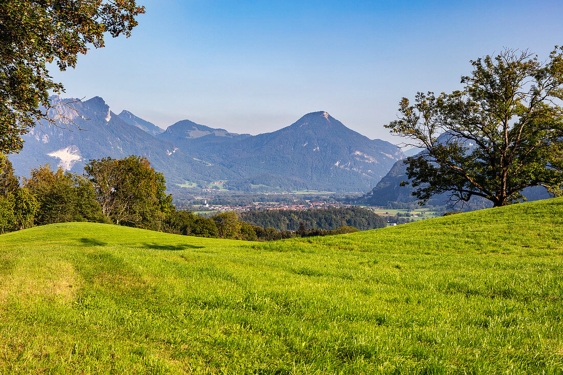 Das Inntal mit Brannenburg, Oberbayern, Bayern, Deutschland