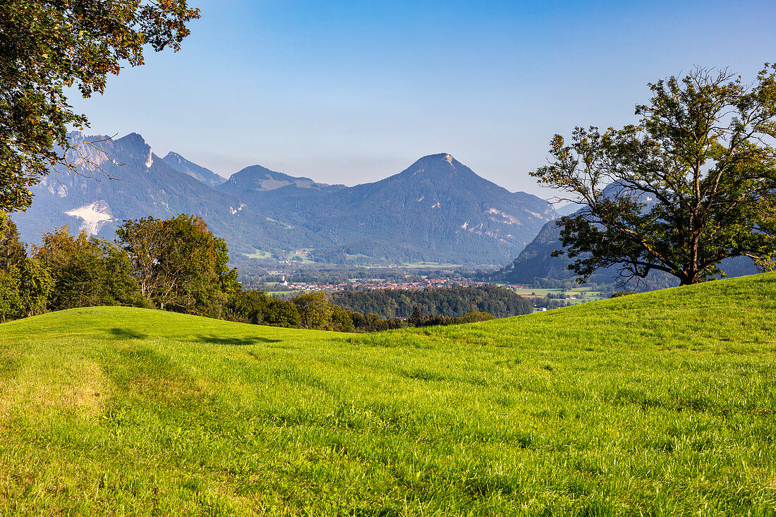 The Inn Valley with Brannenburg, Upper Bavaria, Bavaria, Germany