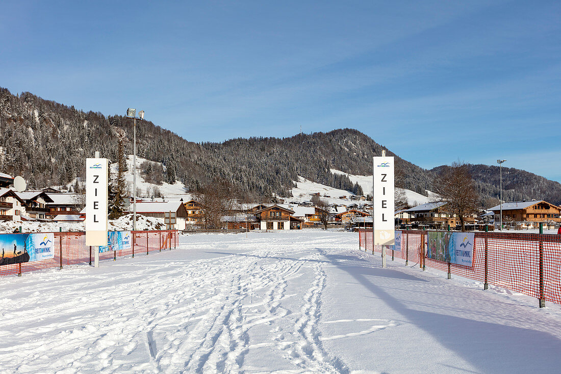 Cross-country skiing destination in Reit im Winkl in winter, Bavaria, Germany