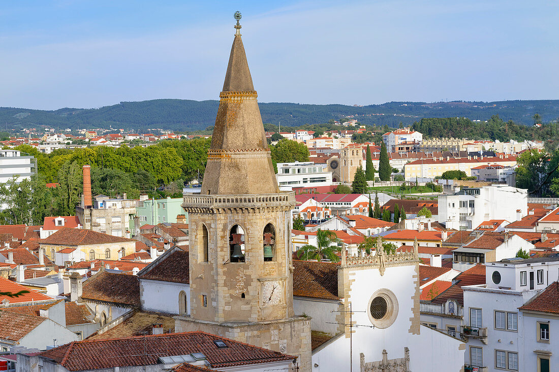 Saint John the Baptist Church, Manueline clock tower, Tomar, Santarem district, Portugal, Europe