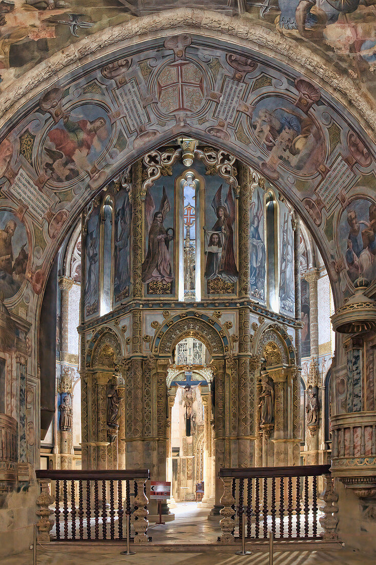 Charola, Templar round Church, Castle and Convent of the Order of Christ (Convento do Cristo), UNESCO World Heritage Site, Tomar, Santarem district, Portugal, Europe