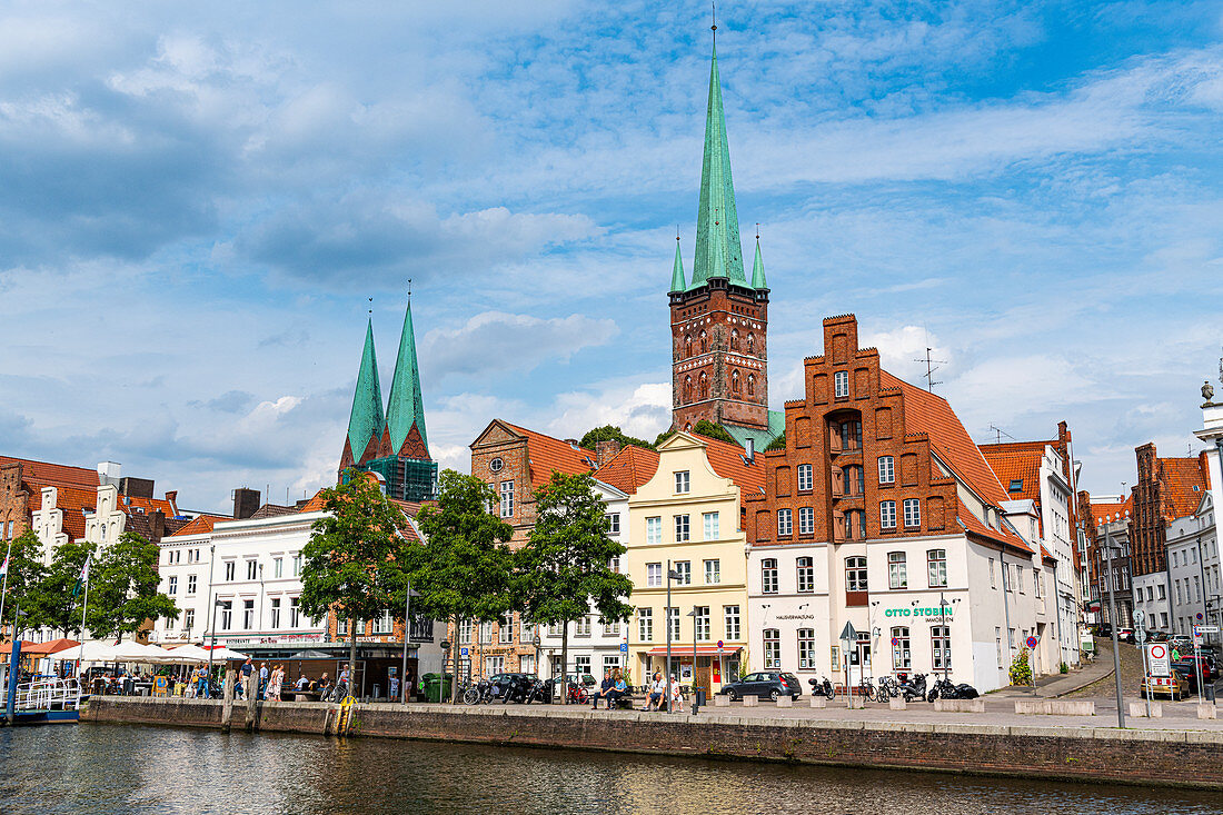 Skyline von Lübeck, UNESCO-Weltkulturerbe, Schleswig-Holstein, Deutschland, Europa