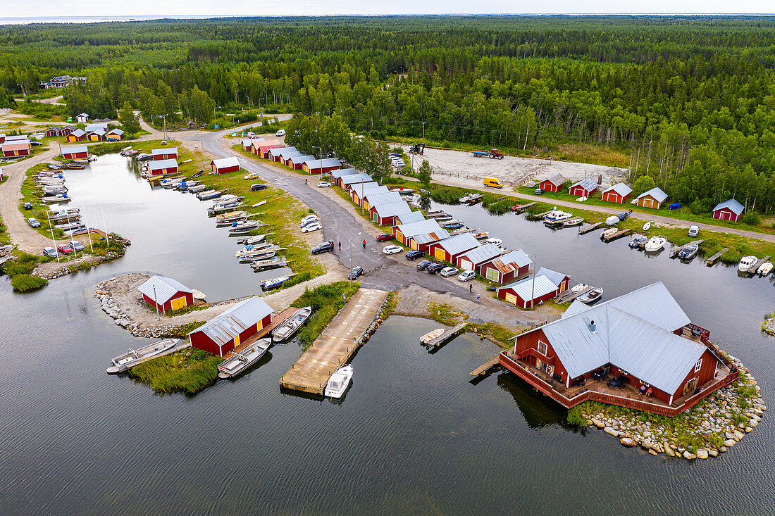 Aerial of the Kvarken Archipelago, UNESCO World Heritage Site, Finland, Europe