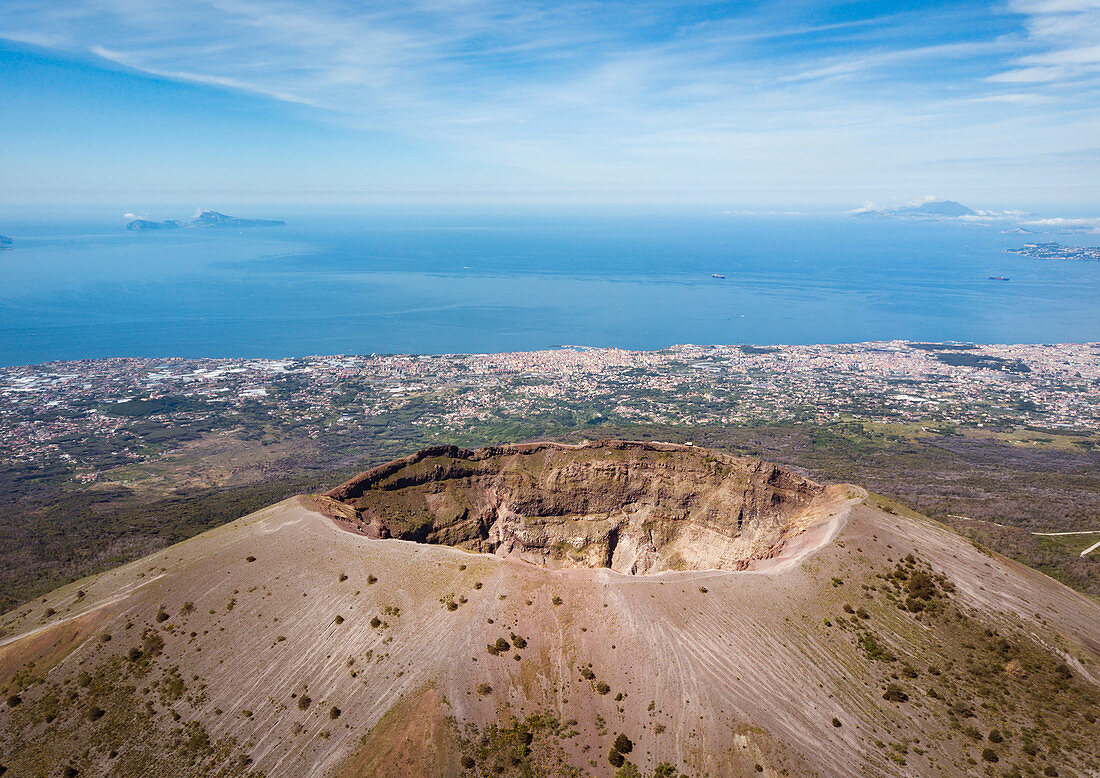 Luftaufnahme des Vesuv-Vulkans, Neapel, Kampanien, Italien, Europa