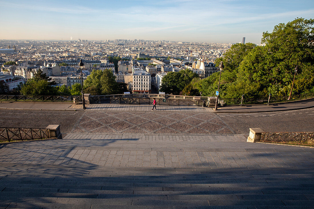 Paris seen from the Sacred Heart (Sacre Coeur) Basilica, Paris, France, Europe