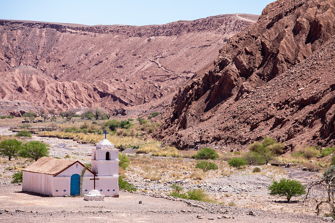 Die kleine Capilla de San Isidro, Catarpe, Region Antofagasta, Chile, Südamerika