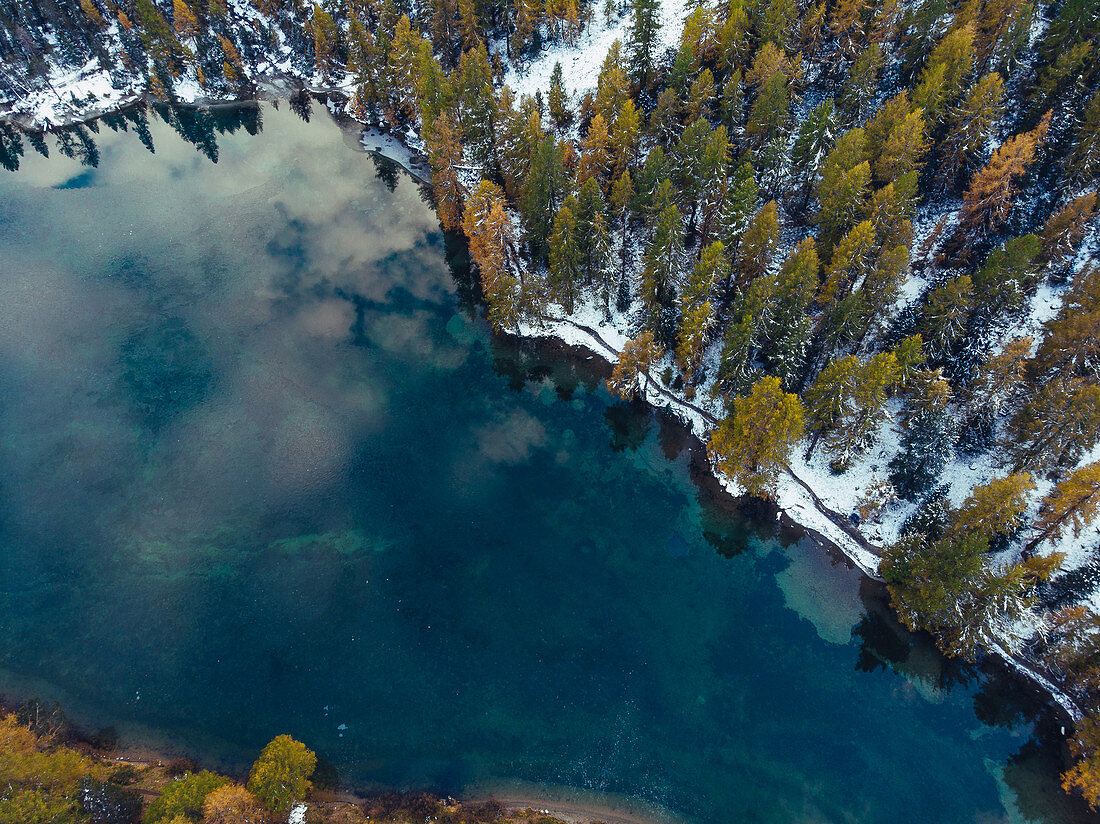 Mountain lake in Graubünden, Switzerland, Europe