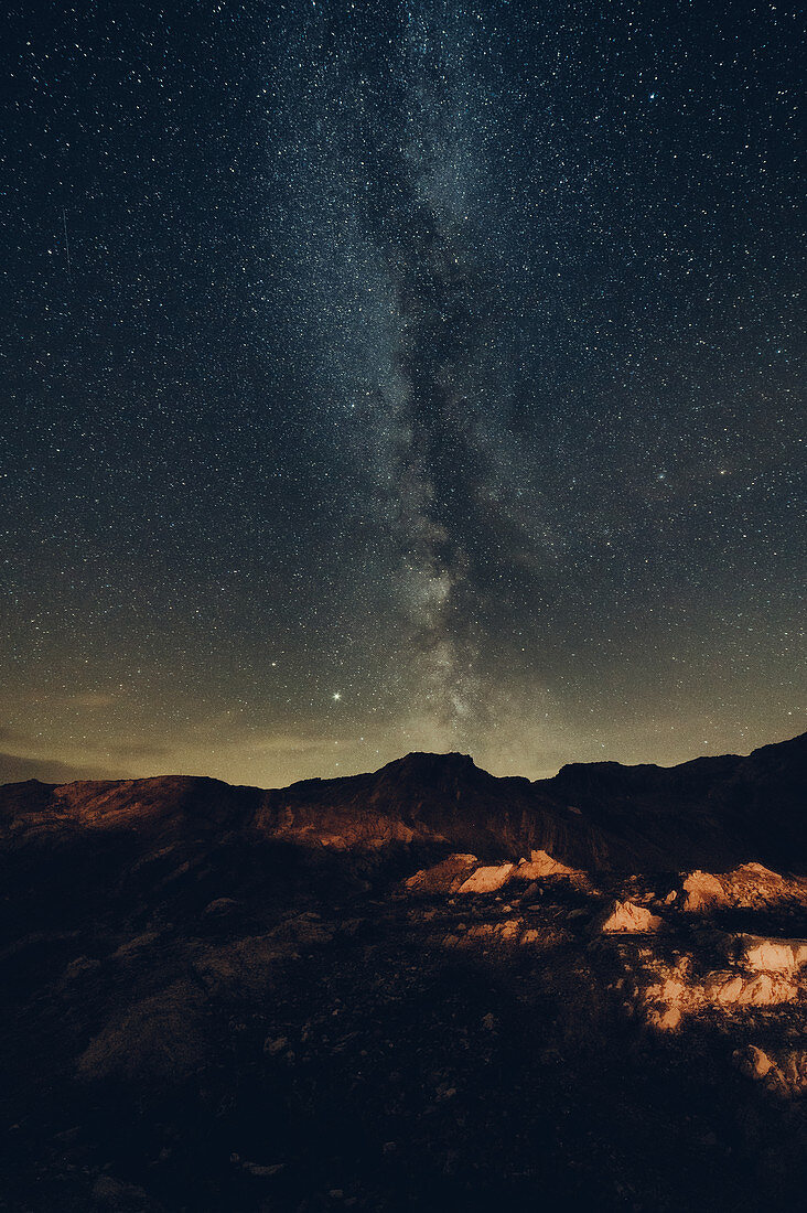 Milchstraße Galaxie in den Bergen im Rätikon, Vorarlberg, Österreich, Europa