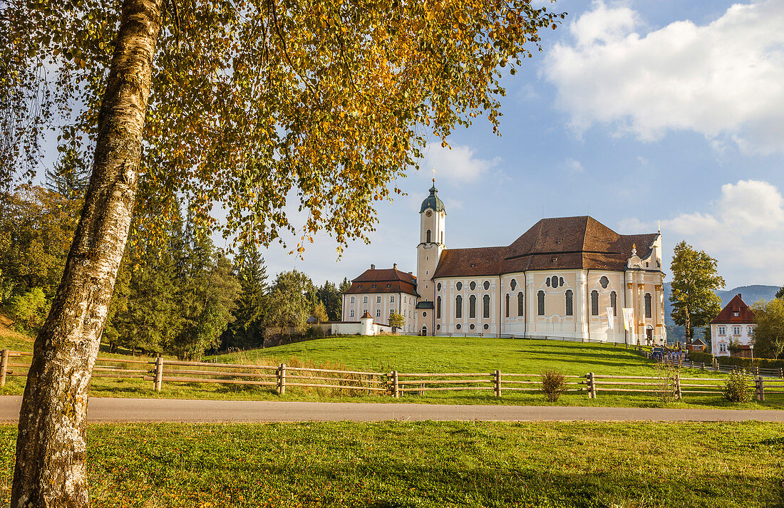 Wieskirche bei Steingaden, Oberbayern, Allgäu, Bayern, Deutschland
