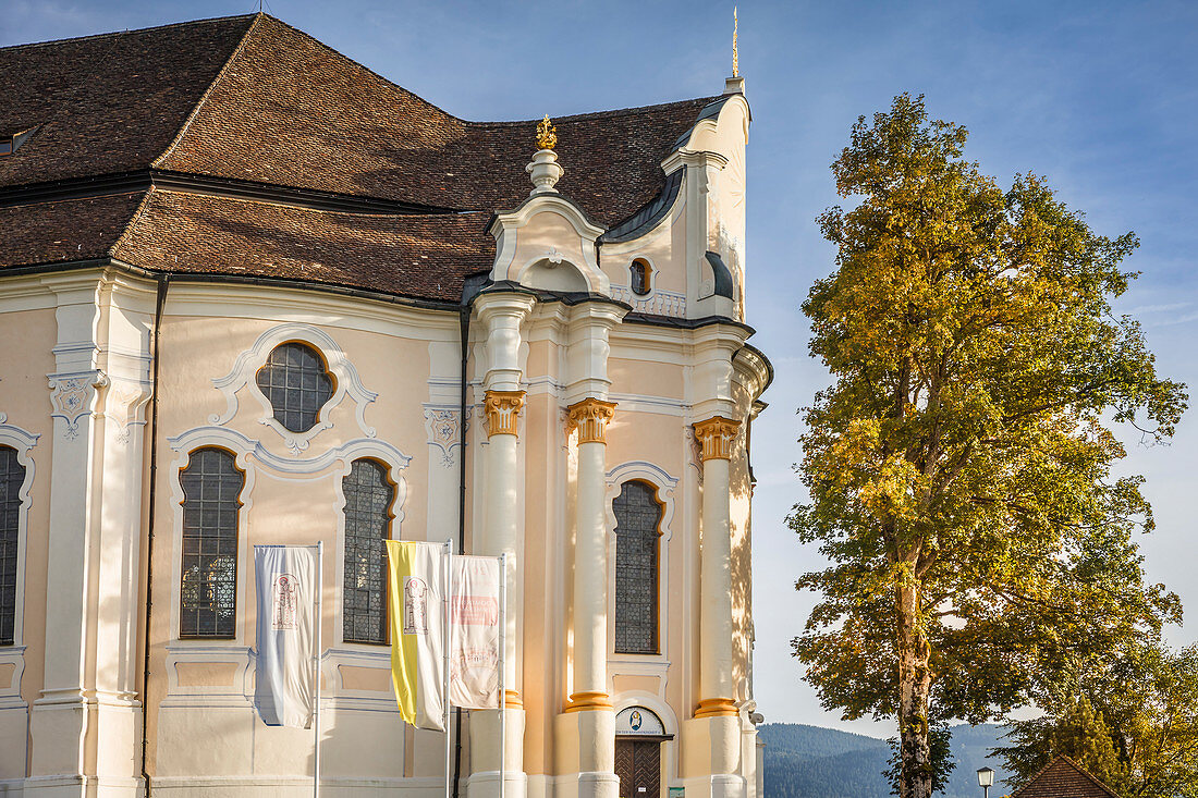 Wieskirche near Steingaden, Upper Bavaria, Allgäu, Bavaria, Germany