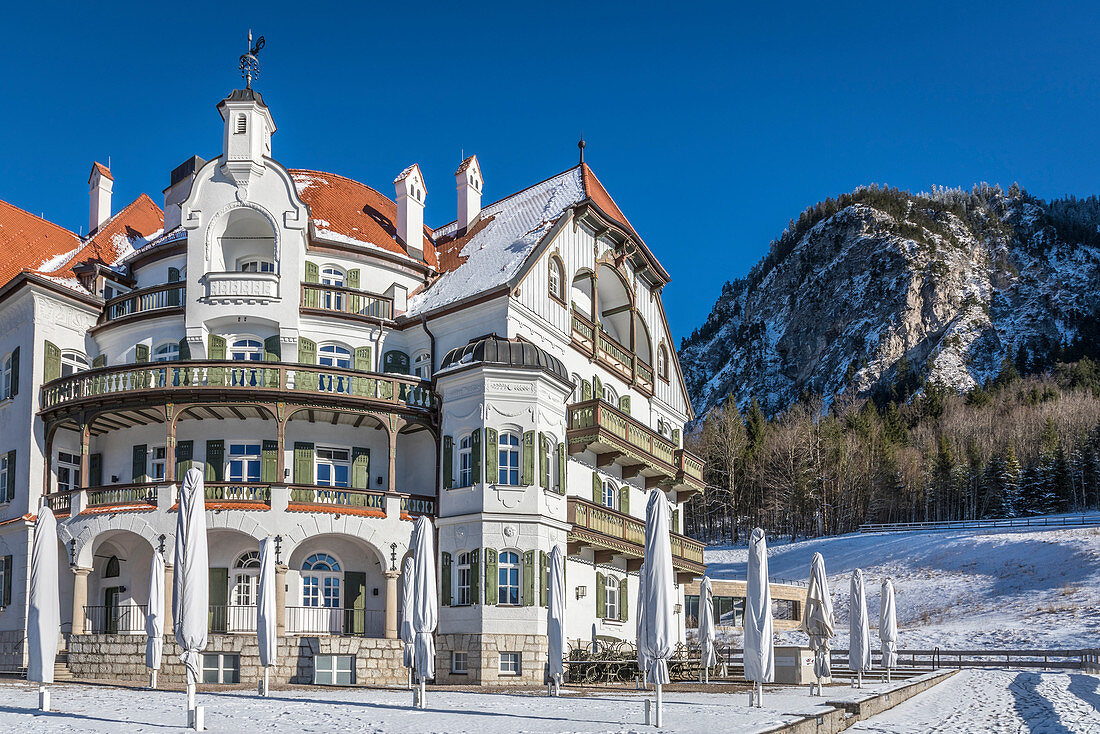 Historisches Gasthaus Alpenrose am See bei Schloss Hohenschwangau, Schwangau, Allgäu, Bayern, Deutschland