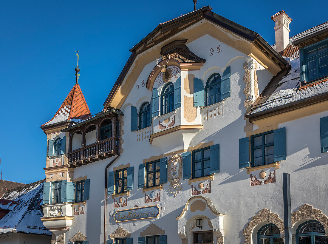 Historic Gasthaus Zur Alpenrose near Hohenschwangau Castle, Schwangau, Allgäu, Bavaria, Germany