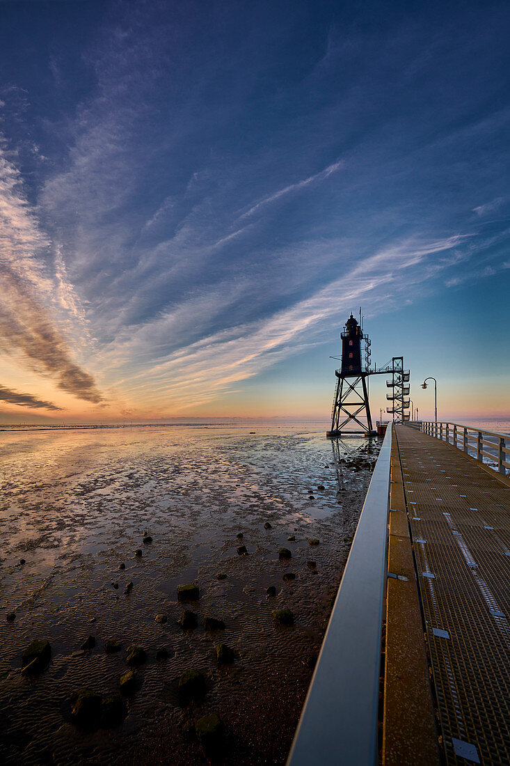 Winter sunset at the North Sea, Dorum, Lower Saxony, Germany