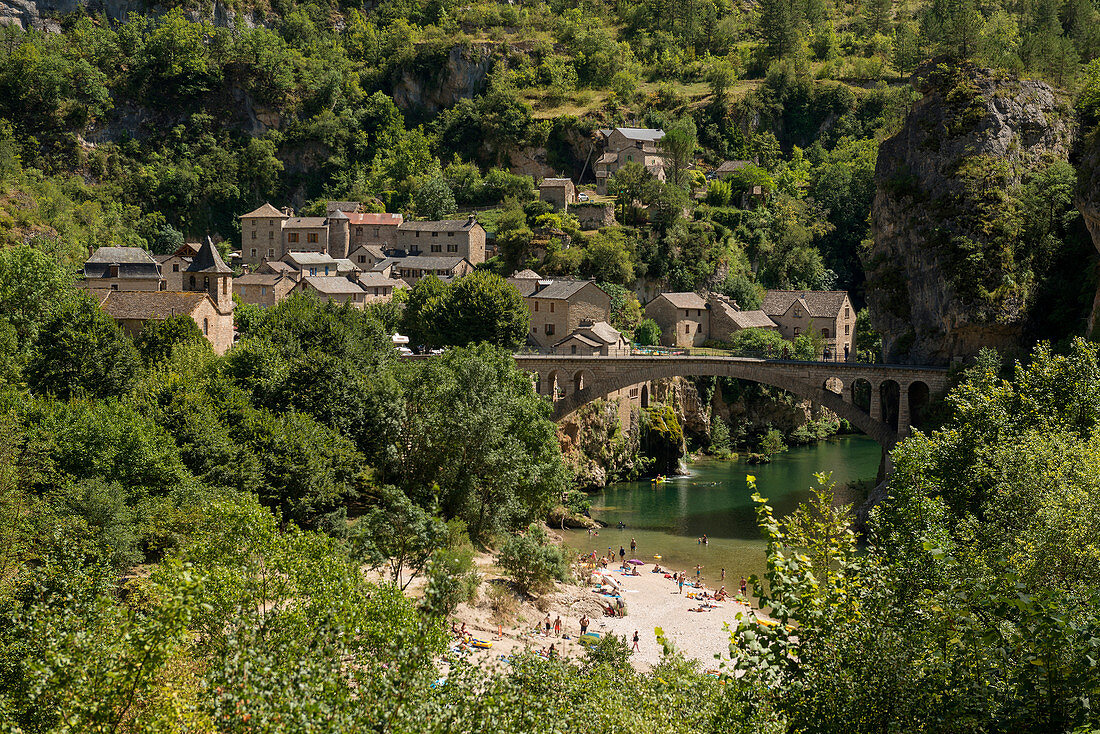 Saint-Chély-du-Tarn, Gorges du Tarn, Parc National des Cévennes, Nationalpark Cevennen, Lozère, Languedoc-Roussillon, Okzitanien, Frankreich