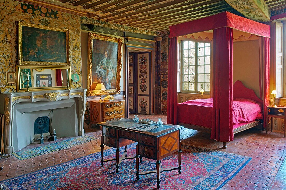 France, Cote d'Or, Epoisses, the room of the marquise of Sevigne of the Chateau d'Epoisses