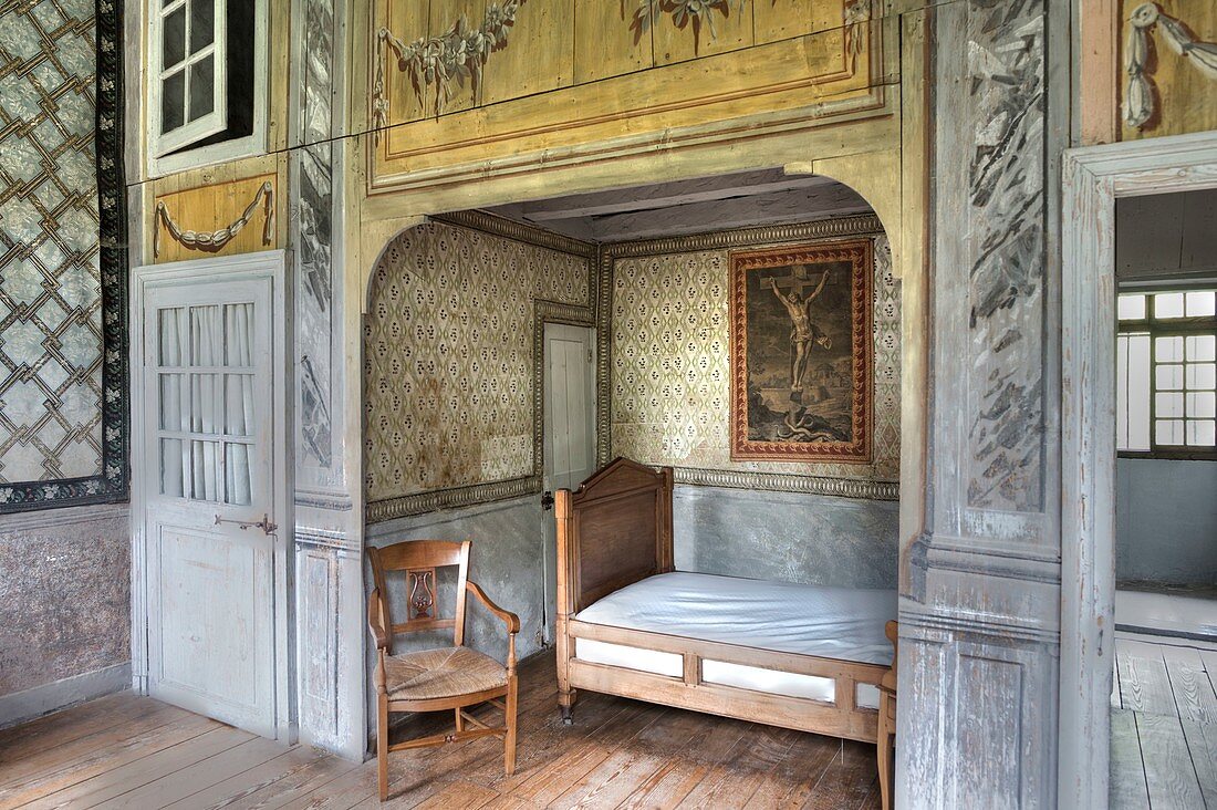 Frankreich, Savoie, Chambery, ein Zimmer der Sommerresidenz Charmette von Jean Jacques Rousseau