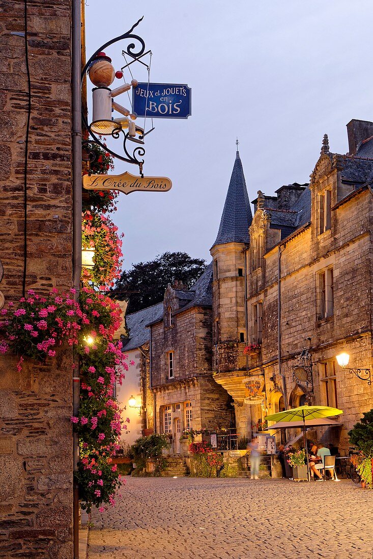 Frankreich, Morbihan, Rochefort en Terre, beschriftet mit den schönen Dörfern Frankreichs (Die schönsten Dörfer Frankreichs), Place du Puits