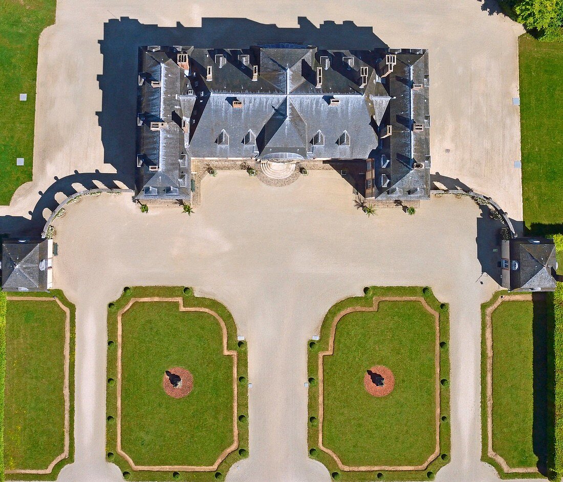 France, Aube, La Motte Tilly, the castle of La Motte Tilly (aerial view)