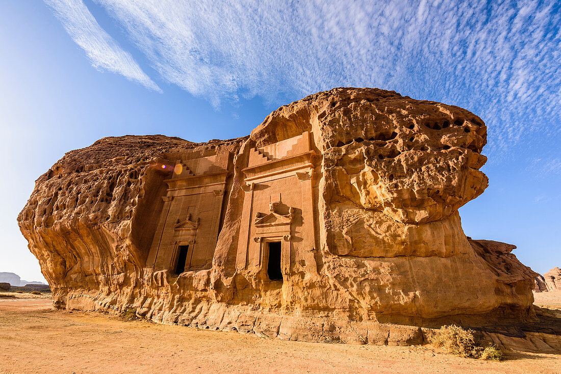 Hegra, also known as Mada’in Salih, or Al-Hijr, archaeological site, Nabatean carved rock cave tombs