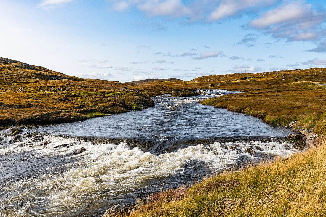 River in the heart of the Isle of Lewis, Outer Hebrides, Scotland, United Kingdom, Europe