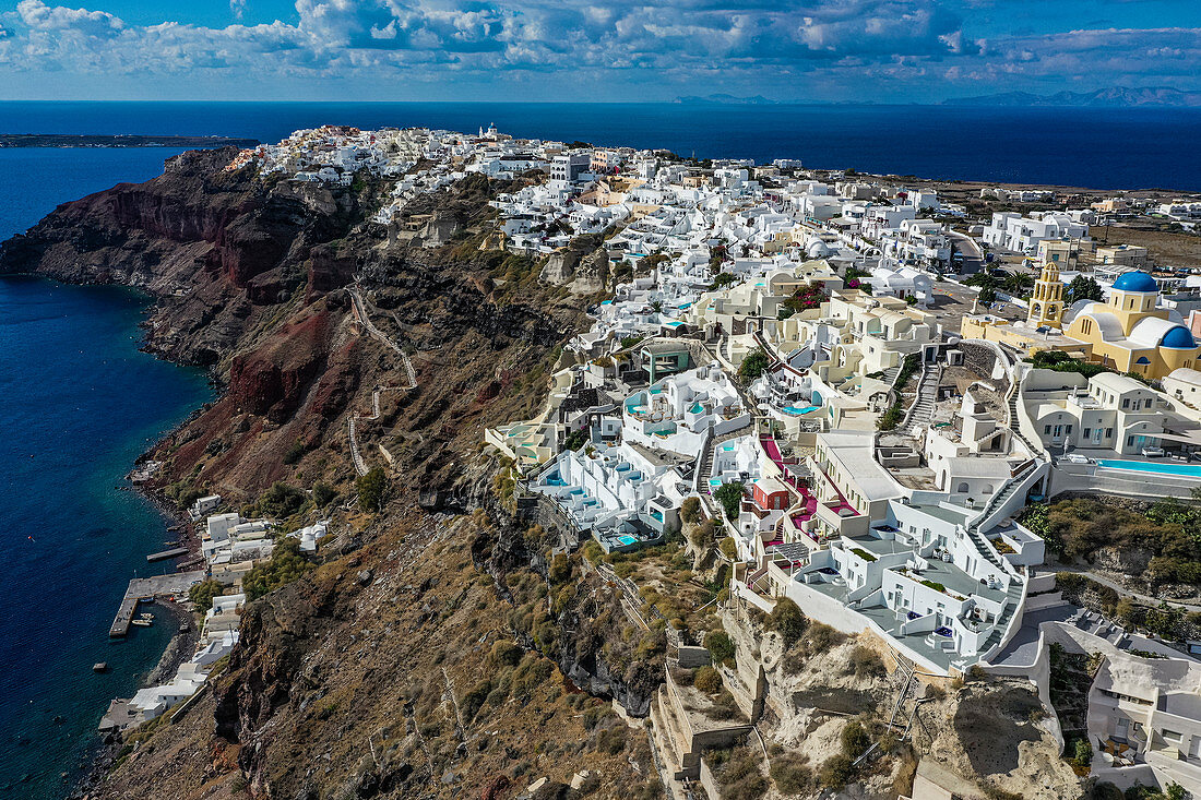 Blick auf Oia, Santorini, Kykladen, griechischen Inseln, Griechenland, Europa