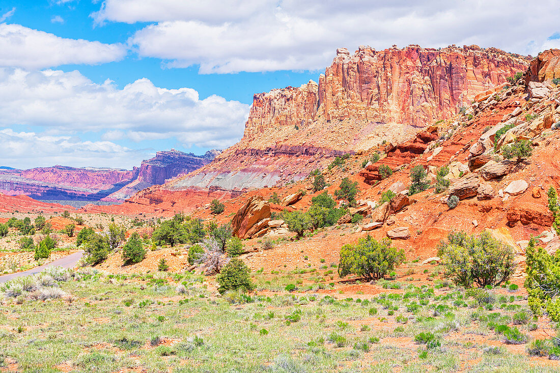 Sandstone cliffs, Capitol Reef National Park, Utah, USA, North America